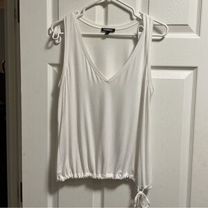 Express White V-Neck Tank Top